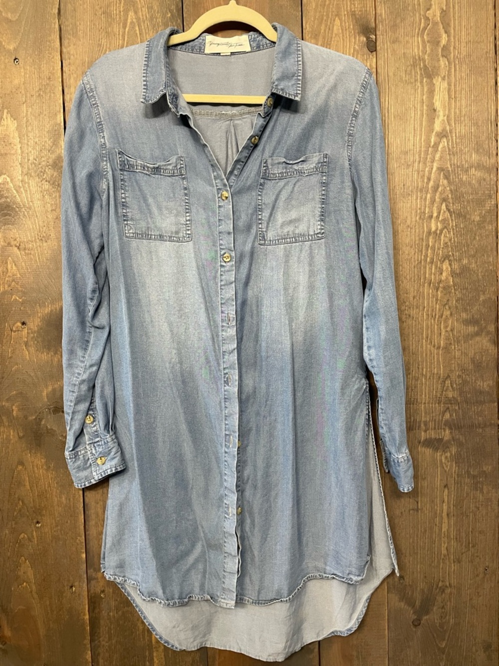 Light Wash Denim Shirt Dress